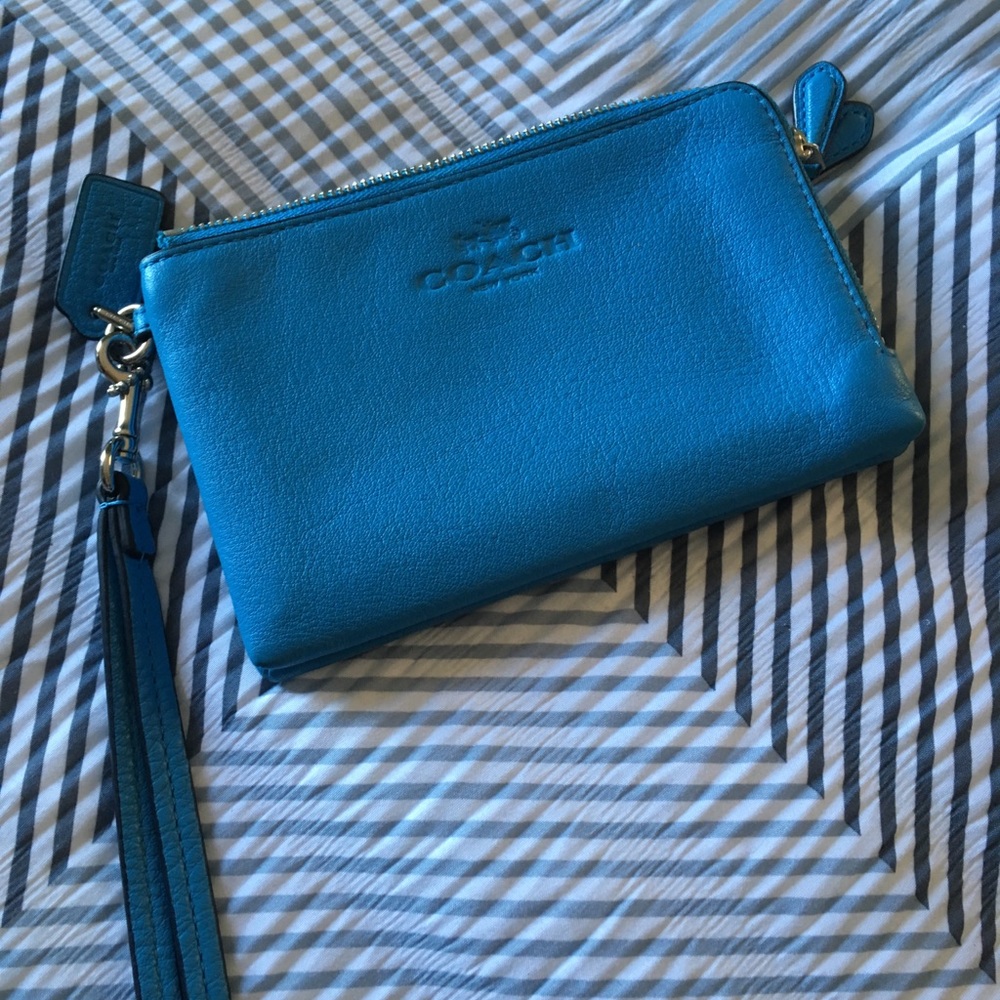 Coach Wristlet with Double Zipper .